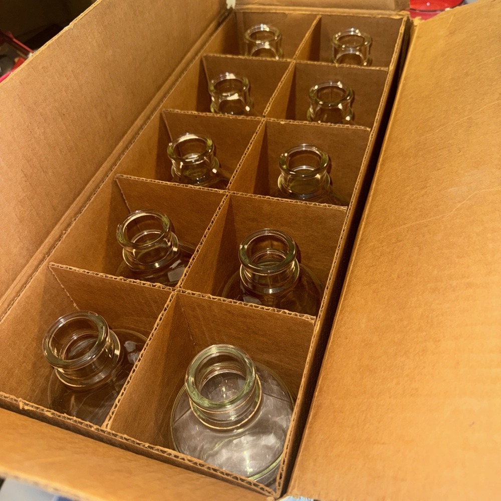 Glass Sterile Bottles Lot 10 AMSCO Autopour NC608 1000ml NEW Germany Vintage